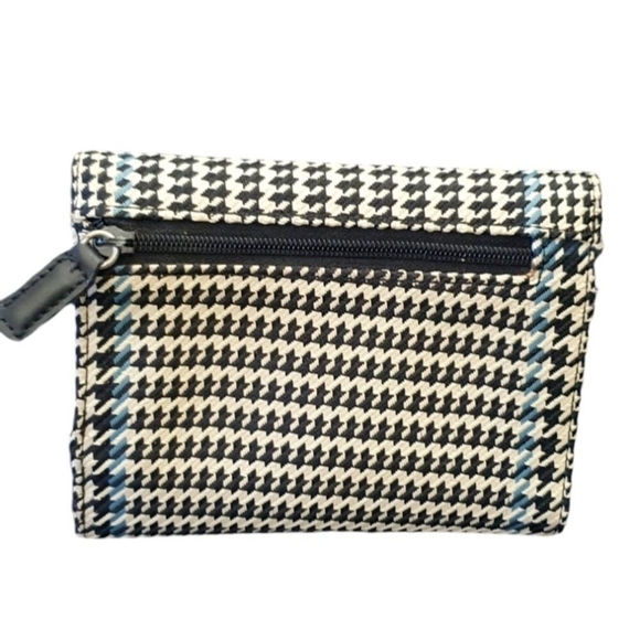 Lauren Ralph Fold Wallet Houndstooth Leather Signature Logo Classic Women Access - Picture 3 of 11